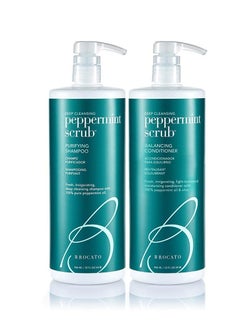 Brocato Peppermint Scrub Shampoo and Conditioner Liter Duo, 32oz Each | Fresh, Invigorating, Cleaning & Moisturizing | Pure Peppermint Oil For All Hair Styles - pzsku/ZBA474B5524F2E2B64293Z/45/_/1738764070/116f42ce-fea9-4ba0-be6d-da42517b3731