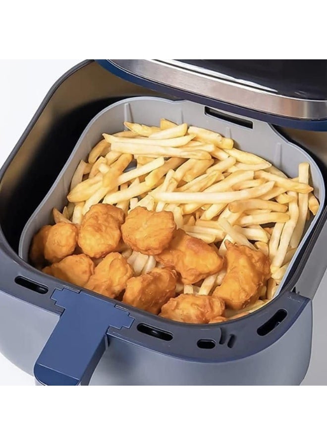 Generic valueable 1 Silicone Baking Pan for Air Fryer 24cm Square Reusable Non Stick Tray - Foldable Heat Resistant Cooking Liner for Pastries Pizza Fish Meat and Homemade Desserts - Image 5
