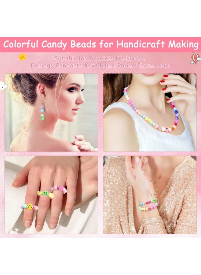 Generic - Welcome to Ocheyu !!! Provide a good shopping experience when purchasing this product. For whatever reason, please feel free to contact us.Product Description: Shape: Star, Round, Heart, Smiley Color: Purple, Blue, Beige, Pink, Peach, Rose Red, Yellow, Cyan Quantity: 744 Pcs Features: Exquisite Workmanship, Beautiful Appearance, Smooth Surface, Colorful, Bright, Vibrant, Not Easy to Fade, and No Burrs Application: Bracelets, Necklaces, Earrings, Pendants, Anklets, Key Chains, Phone Charms, etcProduct Advantages: 1. Sufficient Quantity: There are 664 pcs candy beads in eight colors and 80pcs smiley beads in 10 mixed colors.2. Have Fun: Hands-on fun to improve creativity and spell it out to express yourself. 3. Applicable People: Suitable for adults, girls, kids, and every beginner. 4. Beautiful Gift: Great gift choice for Birthday, Valentine's Day, E, etc.age Includes: 664 x Candy Beads 80 x Smiley Beads - Image 1