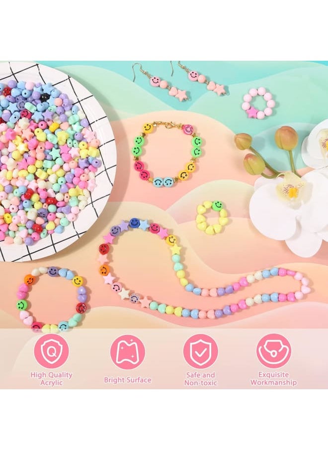 Generic - Welcome to Ocheyu !!! Provide a good shopping experience when purchasing this product. For whatever reason, please feel free to contact us.Product Description: Shape: Star, Round, Heart, Smiley Color: Purple, Blue, Beige, Pink, Peach, Rose Red, Yellow, Cyan Quantity: 744 Pcs Features: Exquisite Workmanship, Beautiful Appearance, Smooth Surface, Colorful, Bright, Vibrant, Not Easy to Fade, and No Burrs Application: Bracelets, Necklaces, Earrings, Pendants, Anklets, Key Chains, Phone Charms, etcProduct Advantages: 1. Sufficient Quantity: There are 664 pcs candy beads in eight colors and 80pcs smiley beads in 10 mixed colors.2. Have Fun: Hands-on fun to improve creativity and spell it out to express yourself. 3. Applicable People: Suitable for adults, girls, kids, and every beginner. 4. Beautiful Gift: Great gift choice for Birthday, Valentine's Day, E, etc.age Includes: 664 x Candy Beads 80 x Smiley Beads - Image 1