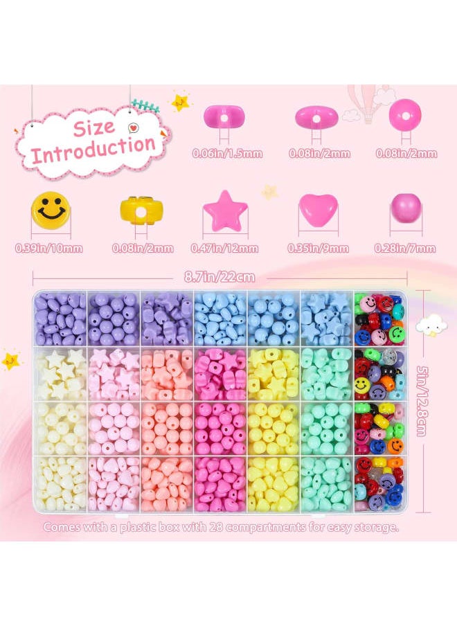 Generic - Welcome to Ocheyu !!! Provide a good shopping experience when purchasing this product. For whatever reason, please feel free to contact us.Product Description: Shape: Star, Round, Heart, Smiley Color: Purple, Blue, Beige, Pink, Peach, Rose Red, Yellow, Cyan Quantity: 744 Pcs Features: Exquisite Workmanship, Beautiful Appearance, Smooth Surface, Colorful, Bright, Vibrant, Not Easy to Fade, and No Burrs Application: Bracelets, Necklaces, Earrings, Pendants, Anklets, Key Chains, Phone Charms, etcProduct Advantages: 1. Sufficient Quantity: There are 664 pcs candy beads in eight colors and 80pcs smiley beads in 10 mixed colors.2. Have Fun: Hands-on fun to improve creativity and spell it out to express yourself. 3. Applicable People: Suitable for adults, girls, kids, and every beginner. 4. Beautiful Gift: Great gift choice for Birthday, Valentine's Day, E, etc.age Includes: 664 x Candy Beads 80 x Smiley Beads - Image 1