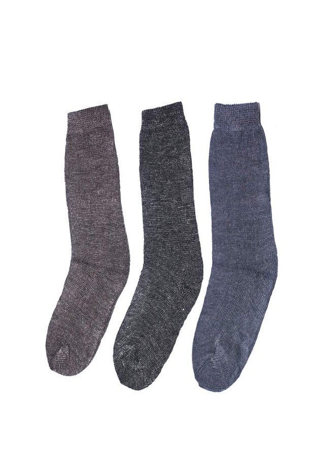 Malvina Kid's Boy's|Girl's Winter Warm Thermal Multicolour Socks Set (Pack of 03)-(1-2 Years)