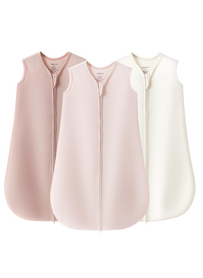 كيس نوم للأطفال من جيلي موني، بطانية قابلة للارتداء مصنوعة من القطن بنسبة 100%، 0.5 توغ، كيس نوم خفيف الوزن وناعم للأطفال الصغار، عبوة من 3 أكياس نوم بسحاب ثنائي الاتجاه لحديثي الولادة - Image 1