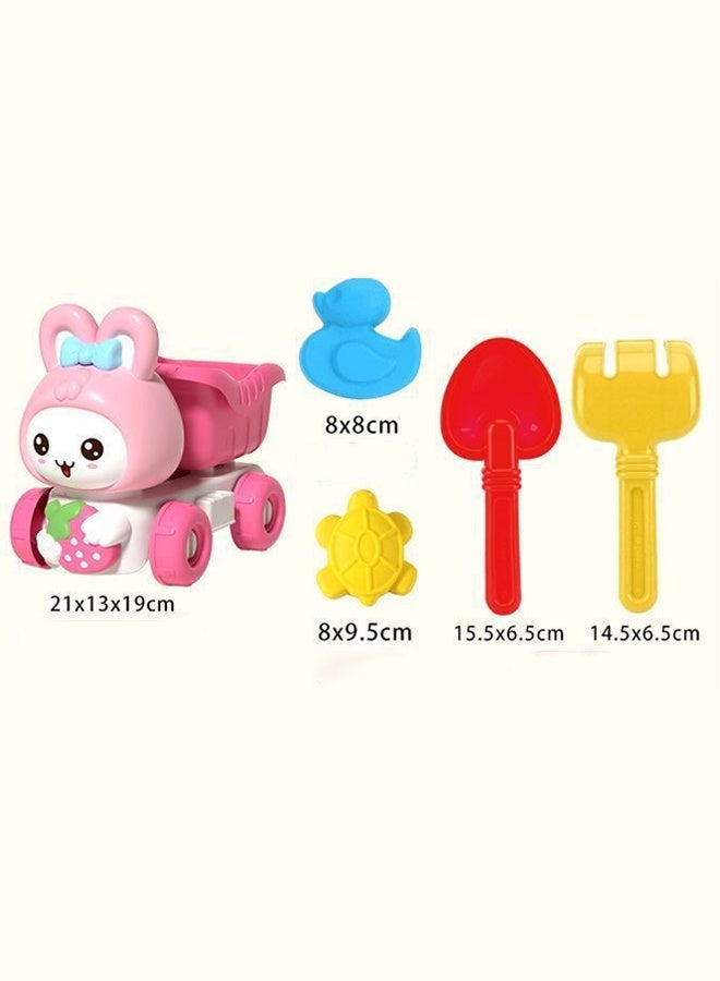 Vixplorn 5pcs Beach Toy Set Sand Truck Toy Hourglass Sand Shovel Sand Digging Tool Set - Image 2