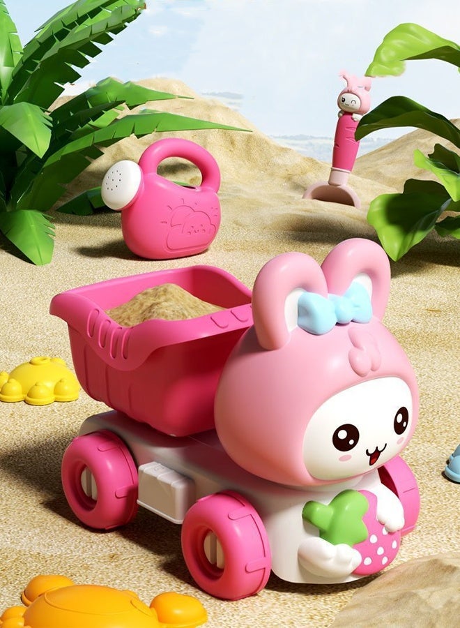 Vixplorn 5pcs Beach Toy Set Sand Truck Toy Hourglass Sand Shovel Sand Digging Tool Set - Image 5