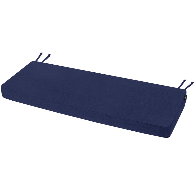 Favoyard Outdoor Bench Cushion 48 x 16 Inch Rainproof Patio Furniture Cushions 3-Year Color Fastness Garden Settee Porch Pads with Ties, Blue - Image 1