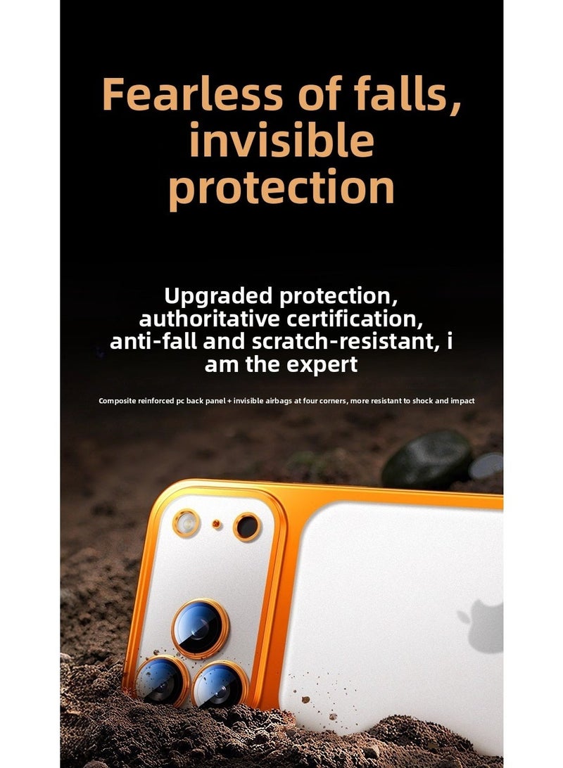 مناسبة ل iphone17 برو ماكس ماتي الطلاء حماية القضية ، مع عدسة الفيلم ، ومكافحة السقوط والصدمة - Image 5