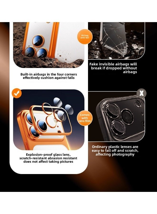 مناسبة ل iphone17 برو ماكس ماتي الطلاء حماية القضية ، مع عدسة الفيلم ، ومكافحة السقوط والصدمة - Image 3