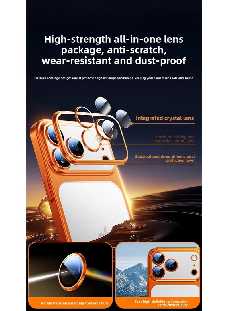 مناسبة ل iphone17 برو ماكس ماتي الطلاء حماية القضية ، مع عدسة الفيلم ، ومكافحة السقوط والصدمة - Image 4