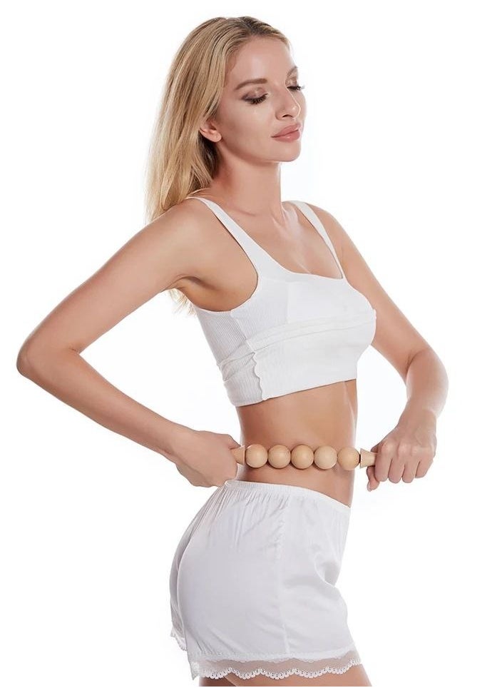 Wooden Body Massager with Five Rollers