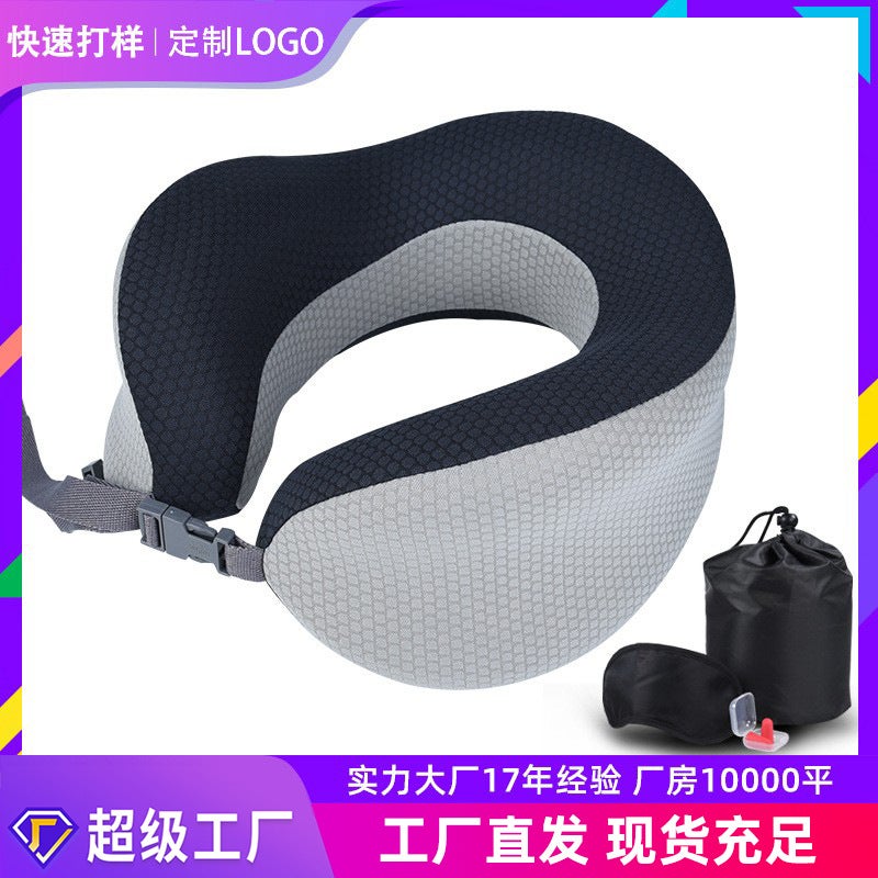 U-Shaped Pillow Memory Foam Storage Travel Pillow Portable U-Shaped Neck Pillow Aircraft Pillow Nap Pillow Printable Logo - Image 2