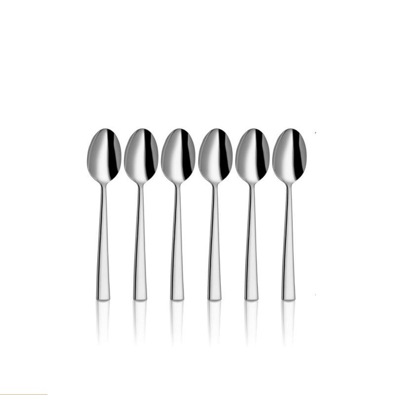 Shri & Sam Shri & Sam High Grade Stainless Steel Lotus Plain 6 PCS Dinner Spoon  - Image 1