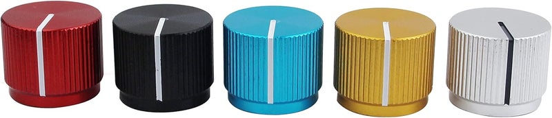 guyker 3Pcs Guitar Aluminum Alloy Flat Top Control Knobs Dia. 6mm(0.24") Shaft Pots - Dome Tuning Potentiometer Knob Replacement Part for Electric Guitar or Precision Bass, chrome - Image 3