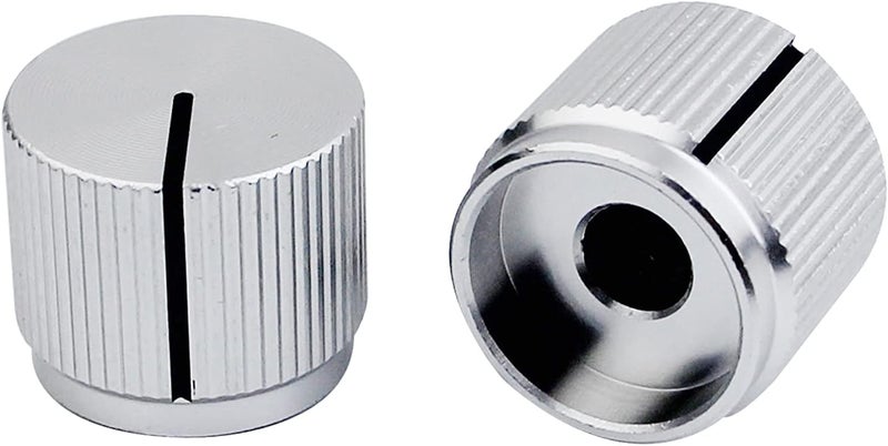 guyker 3Pcs Guitar Aluminum Alloy Flat Top Control Knobs Dia. 6mm(0.24") Shaft Pots - Dome Tuning Potentiometer Knob Replacement Part for Electric Guitar or Precision Bass, chrome - Image 2