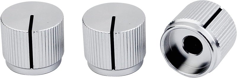 guyker 3Pcs Guitar Aluminum Alloy Flat Top Control Knobs Dia. 6mm(0.24") Shaft Pots - Dome Tuning Potentiometer Knob Replacement Part for Electric Guitar or Precision Bass, chrome - Image 1