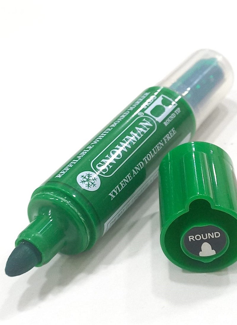 4 whiteboard pen with rounded tip + spare parts(Different colors: blue, black, red and green)