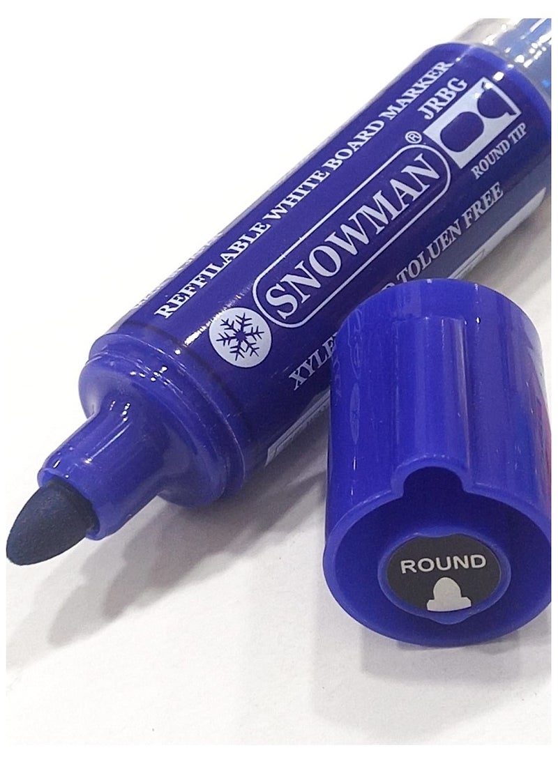 Snowman 4 whiteboard pen with rounded tip + spare parts(Different colors: blue, black, red and green)  - Image 5