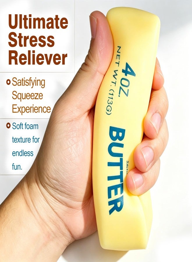 Ruistarhuan 2 Pcs Butter Squishy - 2026 New Upgraded Slow Rising Squishy Butter Squeeze Toy,Realistic Bread Style Sensory Fidget for Desk, Anxiety Relief Fun Gift for Adults (Yellow) - Image 2