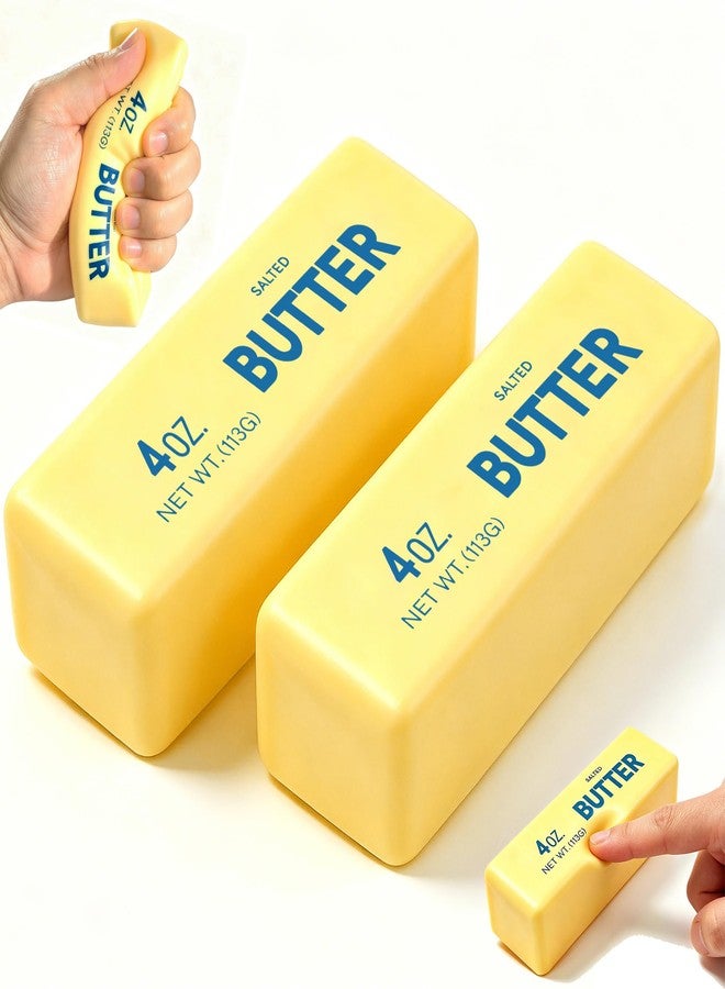 Ruistarhuan 2 Pcs Butter Squishy - 2026 New Upgraded Slow Rising Squishy Butter Squeeze Toy,Realistic Bread Style Sensory Fidget for Desk, Anxiety Relief Fun Gift for Adults (Yellow) - Image 1