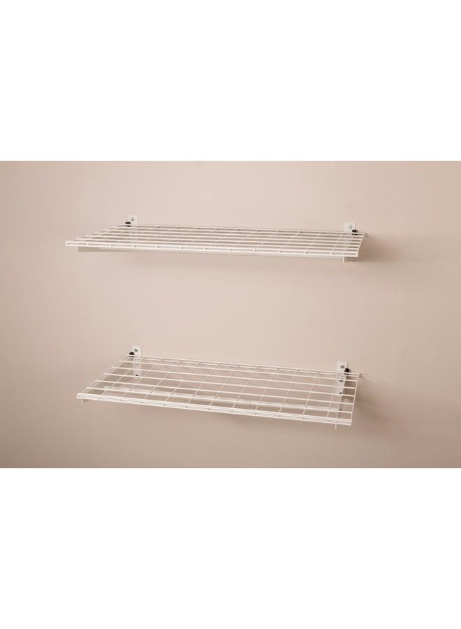 Hyloft 777 36-Inch X 18-Inch Adjustable Steel Wall Shelf, Storage Rack for Garage with Hanging Rod, White, 2-Pack - Image 2