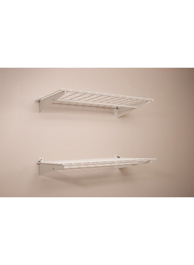 Hyloft 777 36-Inch X 18-Inch Adjustable Steel Wall Shelf, Storage Rack for Garage with Hanging Rod, White, 2-Pack - Image 3