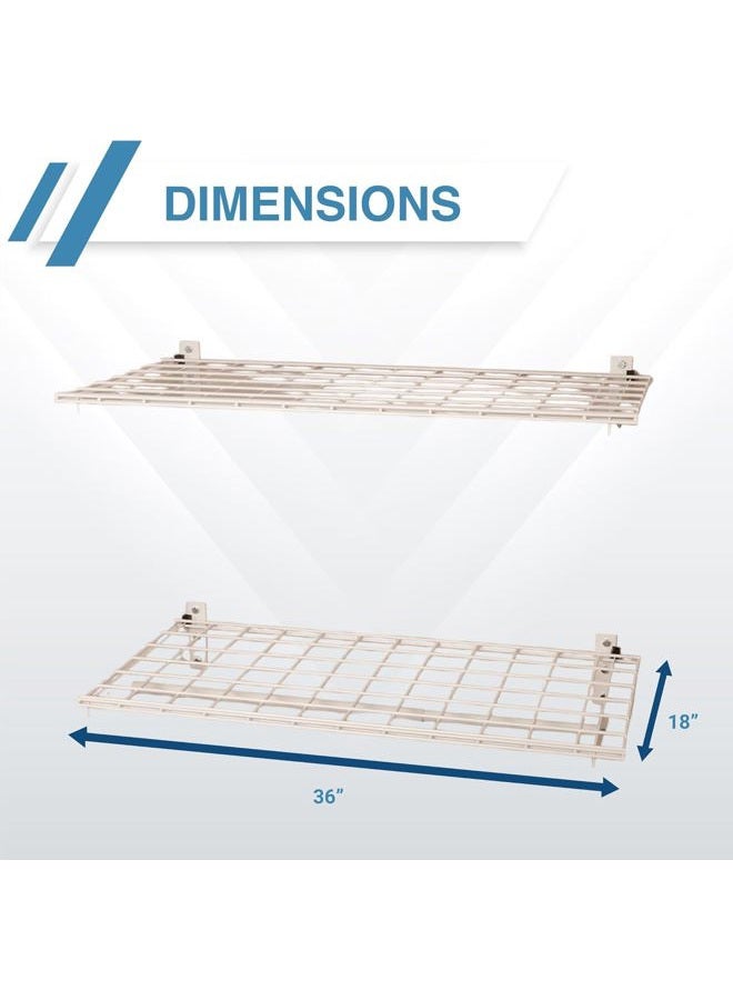 Hyloft 777 36-Inch X 18-Inch Adjustable Steel Wall Shelf, Storage Rack for Garage with Hanging Rod, White, 2-Pack - Image 4