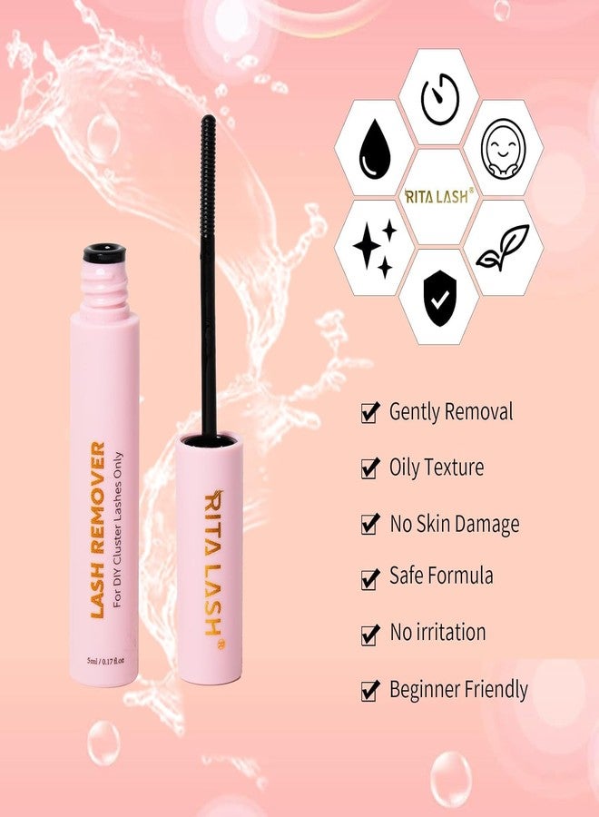 RITALASH Lash Remover for Lash Cluster Lash Glue Remover 5ML Lash Cluster Remover at Home DIY Lash Extension Remover Eyelash Glue Remover,Lash Bond and Seal Remover Self Use 5ML - Image 4