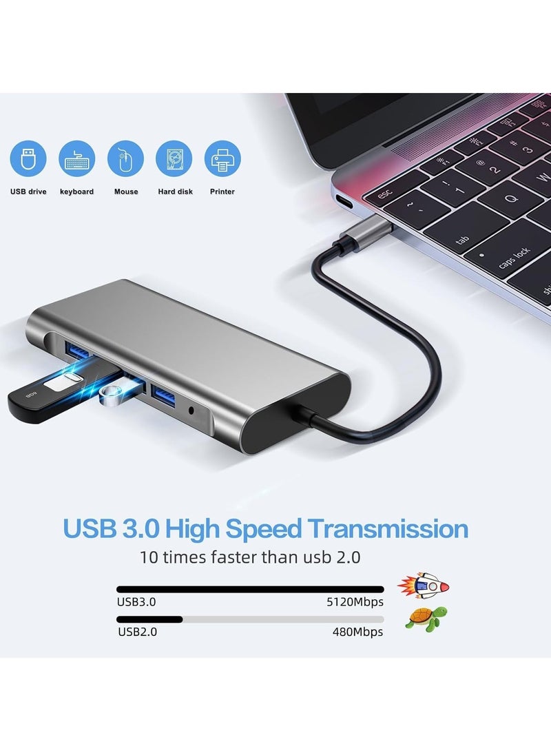 TIGER - 12-in-1 USB C Hub Docking Station with 4K HDMI, VGA, USB 3.0, Ethernet, SD/TF Card Reader, and More – Multiport Adapter for MacBook Pro, MacBook Air & Type-C Devices – Expand Connectivity, Power Delivery, High-Speed Data Transfer, and Versatile Functionality - Image 1