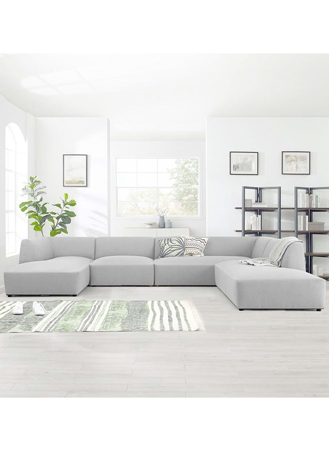 A to Z Furniture Eliza Fabric Sectional Sofa in Ivory Color Sectional Sofa Set 