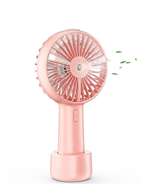 Portable Handheld Misting Fan, Handheld Misting cooling Fan,Portable USB Rechargeable Fan, 3 Speed Adjustments，For Office, Travel,Indoor, Library