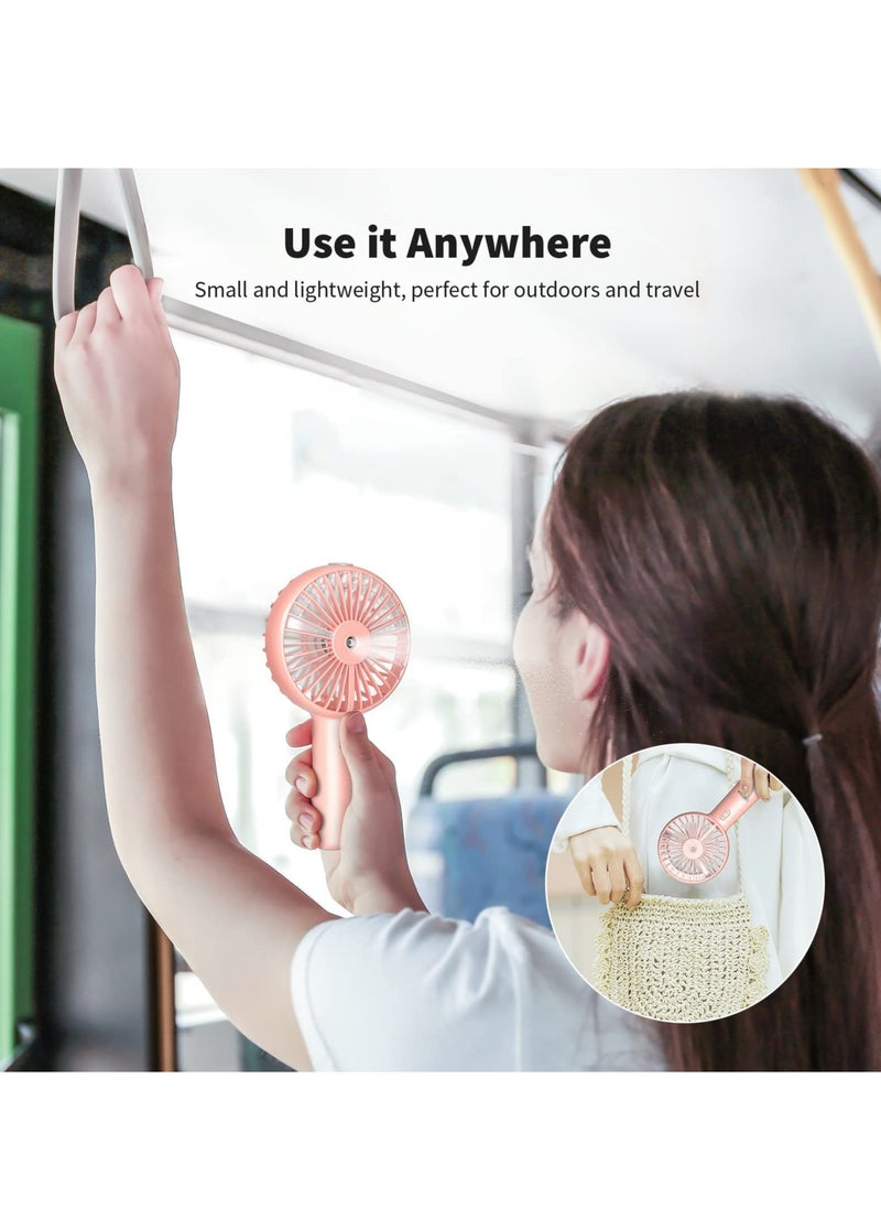 Excefore - Portable Handheld Misting Fan, Handheld Misting cooling Fan,Portable USB Rechargeable Fan, 3 Speed Adjustments，For Office, Travel,Indoor, Library - Image 1