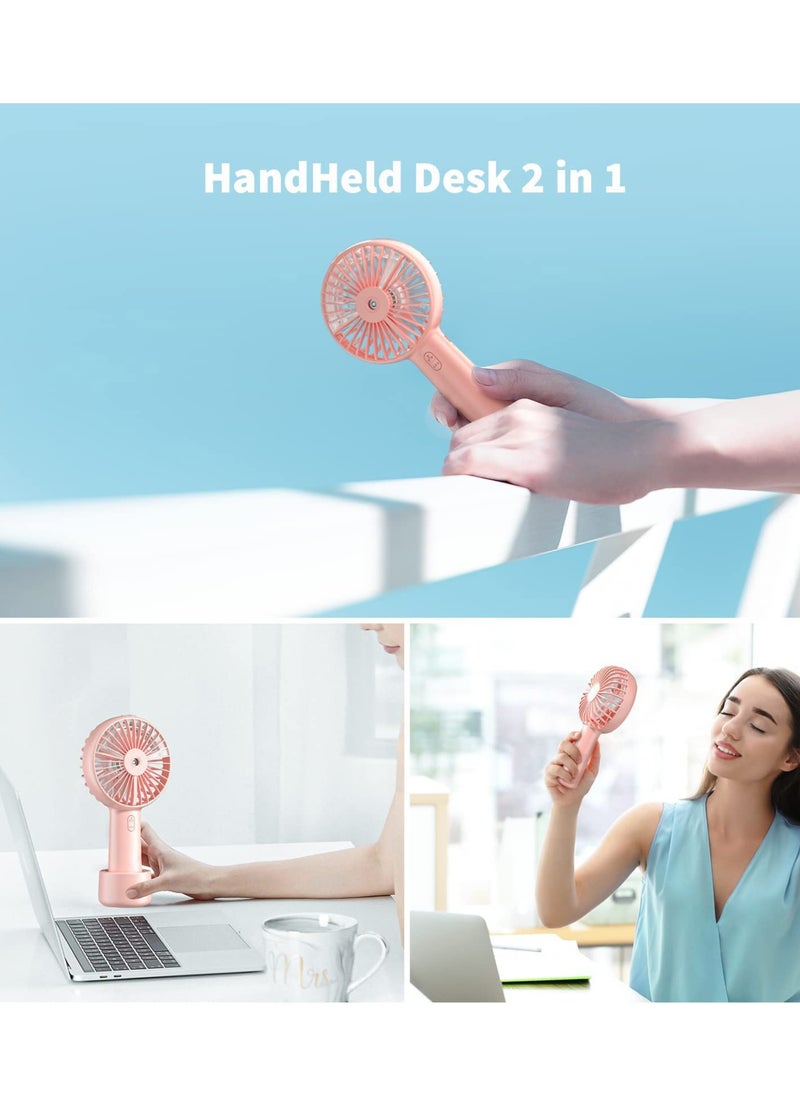 Excefore - Portable Handheld Misting Fan, Handheld Misting cooling Fan,Portable USB Rechargeable Fan, 3 Speed Adjustments，For Office, Travel,Indoor, Library - Image 1