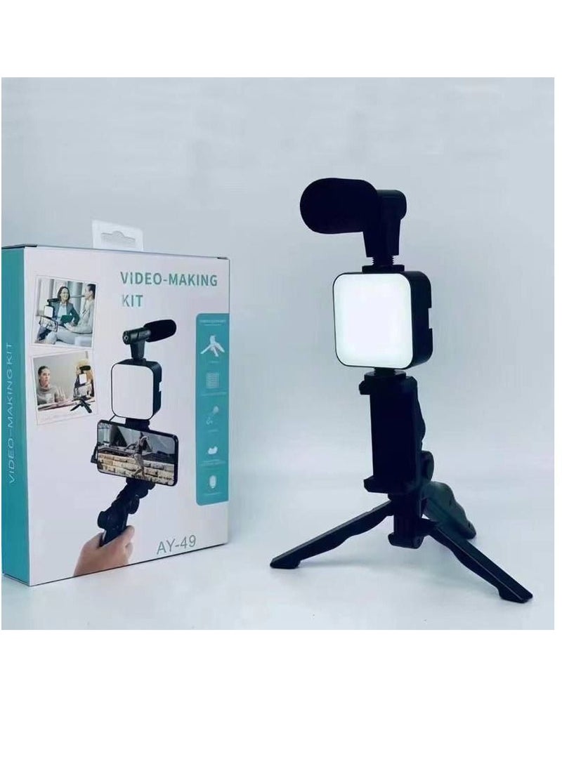 طقم حامل ثلاثي القوائم لفيلم فيديو للهواتف الذكية أسود