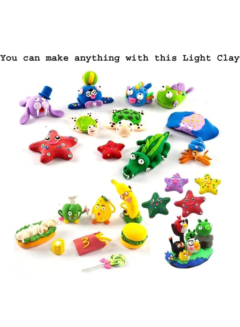 ماركة غير محددة صلصال سوبر فائق الخفة للإبداع والفنون والحرف اليدوية مع مجموعة أدوات تشكيل النحت للبنات والأولاد من ميمي®؛ مناسب للأطفال من سن 5 سنوات فما فوق (عبوة من 12 قطعة) - Image 4