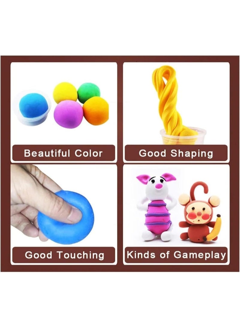 ماركة غير محددة صلصال سوبر فائق الخفة للإبداع والفنون والحرف اليدوية مع مجموعة أدوات تشكيل النحت للبنات والأولاد من ميمي®؛ مناسب للأطفال من سن 5 سنوات فما فوق (عبوة من 12 قطعة) - Image 5