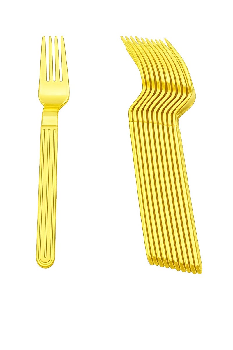 Plastic Forks, Tableware for Daily Use, Parties and Events. (Yellow) - Image 1