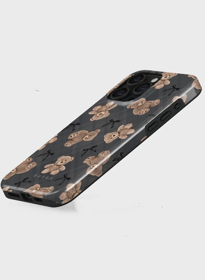 BURGA Phone Case Compatible with iPhone 15 PRO Tough Mobile Case Hybrid 2 Layer Hard Shell Silicone Protective Case Luxury Premium BFF Teady Design Scratch-Resistant Shock Proof Cover