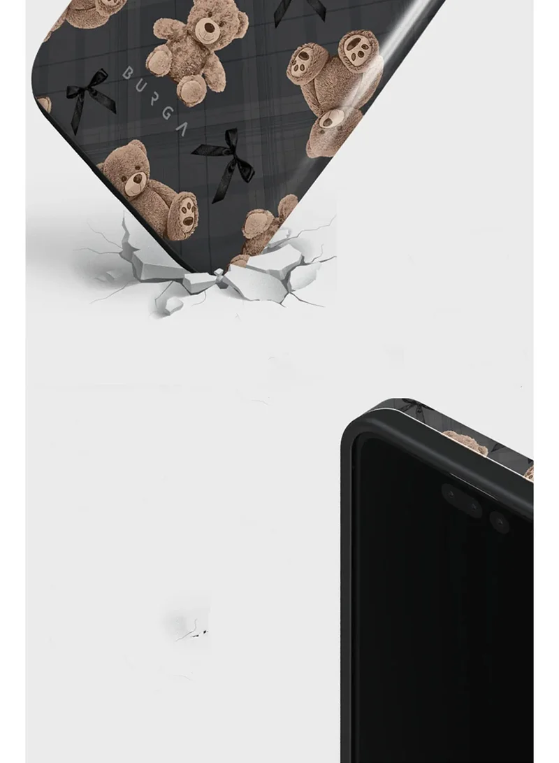 BURGA Phone Case Compatible with iPhone 15 PRO Tough Mobile Case Hybrid 2 Layer Hard Shell Silicone Protective Case Luxury Premium BFF Teady Design Scratch-Resistant Shock Proof Cover