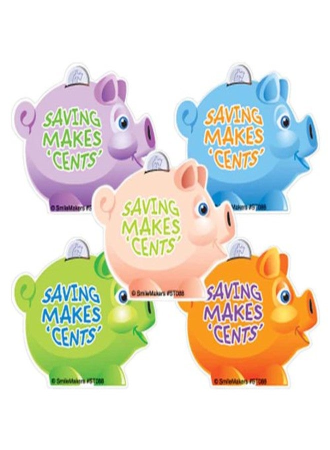 SmileMakers Shaped Piggy Bank Stickers - 100 Per Pack - Image 1