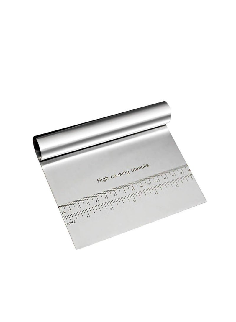 Dough Pastry Cutter Chopper Stainless Bread Separator Scale Knife Pastry Sc Silver - Image 1