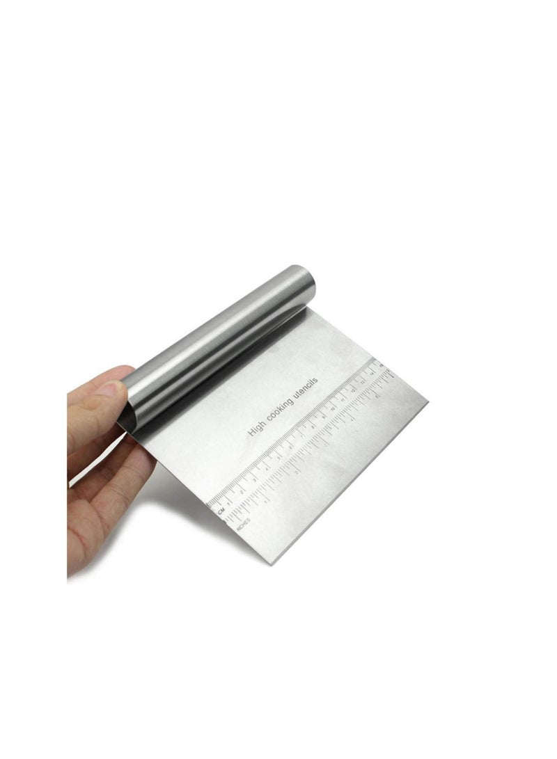 Dough Pastry Cutter Chopper Stainless Bread Separator Scale Knife Pastry Sc Silver - Image 3