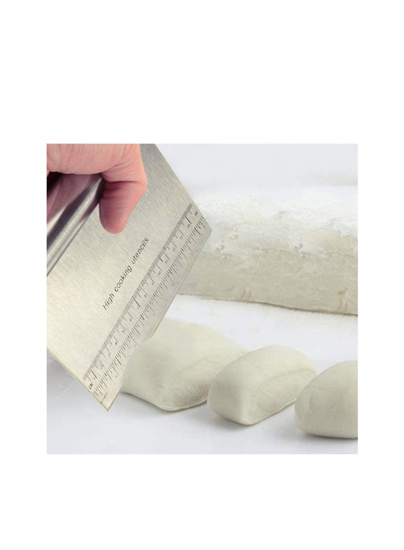 Dough Pastry Cutter Chopper Stainless Bread Separator Scale Knife Pastry Sc Silver - Image 4