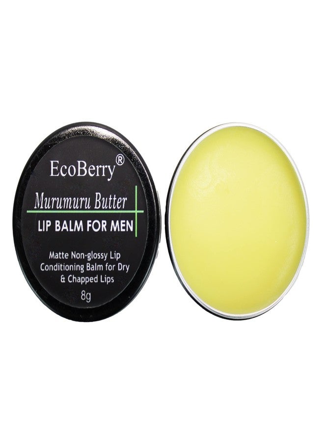 EcoBerry Murumuru Butter Lip Balm for Men Dry Chapped Lips (8g) | Non-Shiny Hydrating Lip Care | Dark Lip Repair Moisturizer with Cocoa Butter Vitamin E | Natural SPF | Chemical Free | Vegan - Image 1
