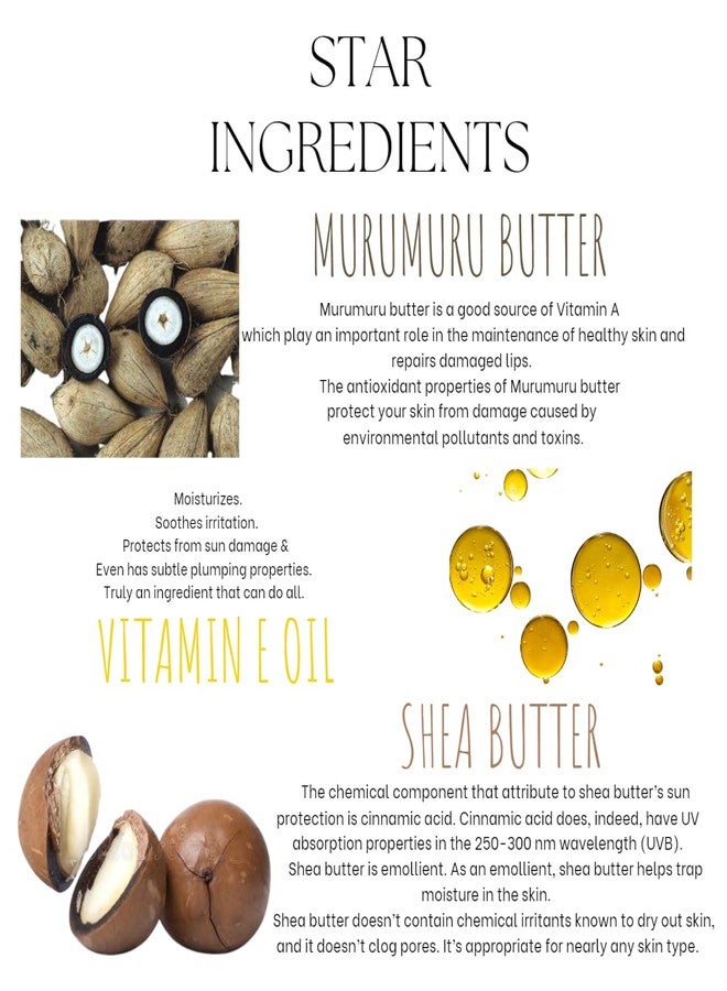EcoBerry Murumuru Butter Lip Balm for Men Dry Chapped Lips (8g) | Non-Shiny Hydrating Lip Care | Dark Lip Repair Moisturizer with Cocoa Butter Vitamin E | Natural SPF | Chemical Free | Vegan - Image 3