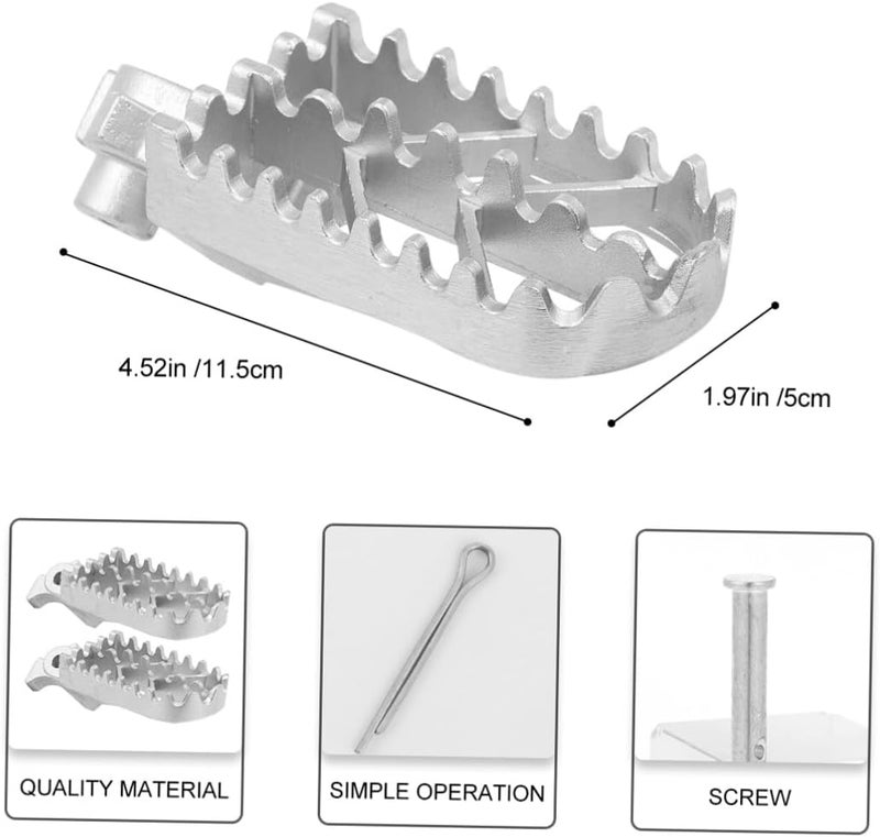 Ciieeo 2pcs Stainless Steel Motor Foot Pegs for Dirt Bike Off-road Motorcycle Pedal Footrest Accessories Rear Footstep Replacement - Image 2