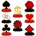 Outus 8 Pieces Casino Birthday themed Party Decorations Set Poker Honeycomb Centerpieces Honeycomb Table Centerpieces Playing Card Sign Decoration for Casino Poker Theme Birthday Party Supplies 8 Designs - Image 2