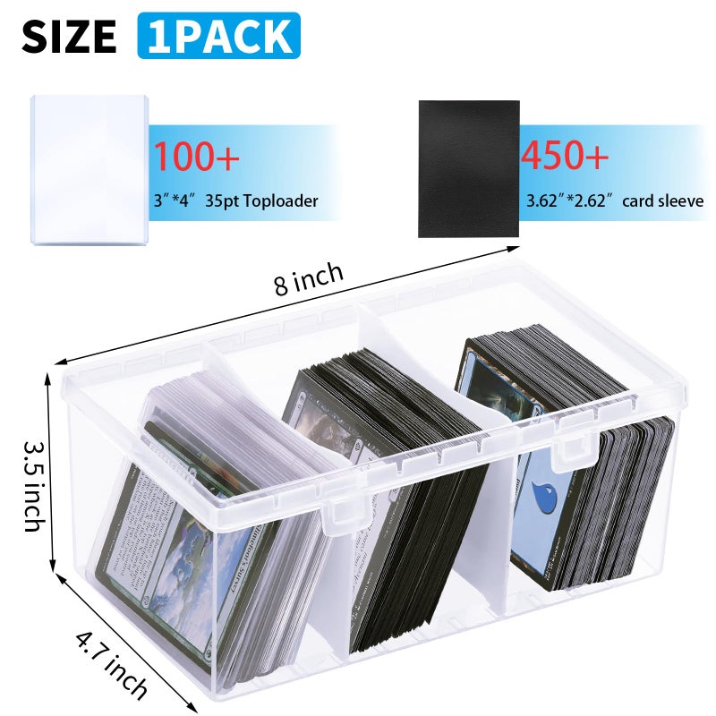 CDBXPRG Toploader Storage Box for 100 + 3" x 4" 35pt Rigid Card,Trading Card Storage Box with Dividers for 500+ Baseball Card Case,Playing Card Case for MTG, Sport Cards,Game Cards 1 PACK - Image 2