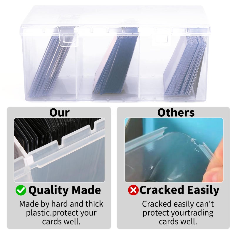 CDBXPRG Toploader Storage Box for 100 + 3" x 4" 35pt Rigid Card,Trading Card Storage Box with Dividers for 500+ Baseball Card Case,Playing Card Case for MTG, Sport Cards,Game Cards 1 PACK - Image 4