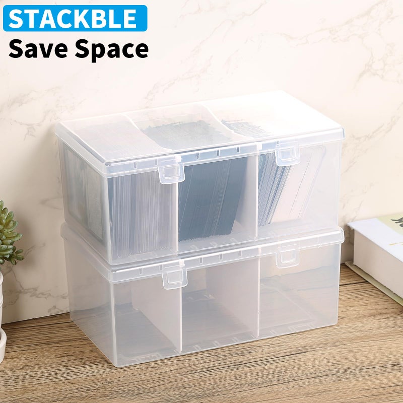 CDBXPRG Toploader Storage Box for 100 + 3" x 4" 35pt Rigid Card,Trading Card Storage Box with Dividers for 500+ Baseball Card Case,Playing Card Case for MTG, Sport Cards,Game Cards 1 PACK - Image 5