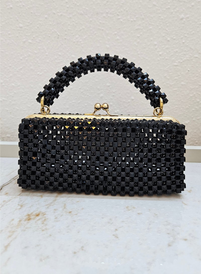 Handmade Super elegant crystal beaded hand/ shoulder/ crossbody bag for women - Image 1